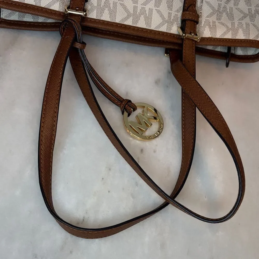 Michael Kors Bag Purse Handbag Pocketbook Jet Set Logo Large Signature Tote Bag